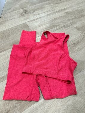 Outdoor Voices Hot Pink Activewear Set - Cropped Tank & Leggings XS